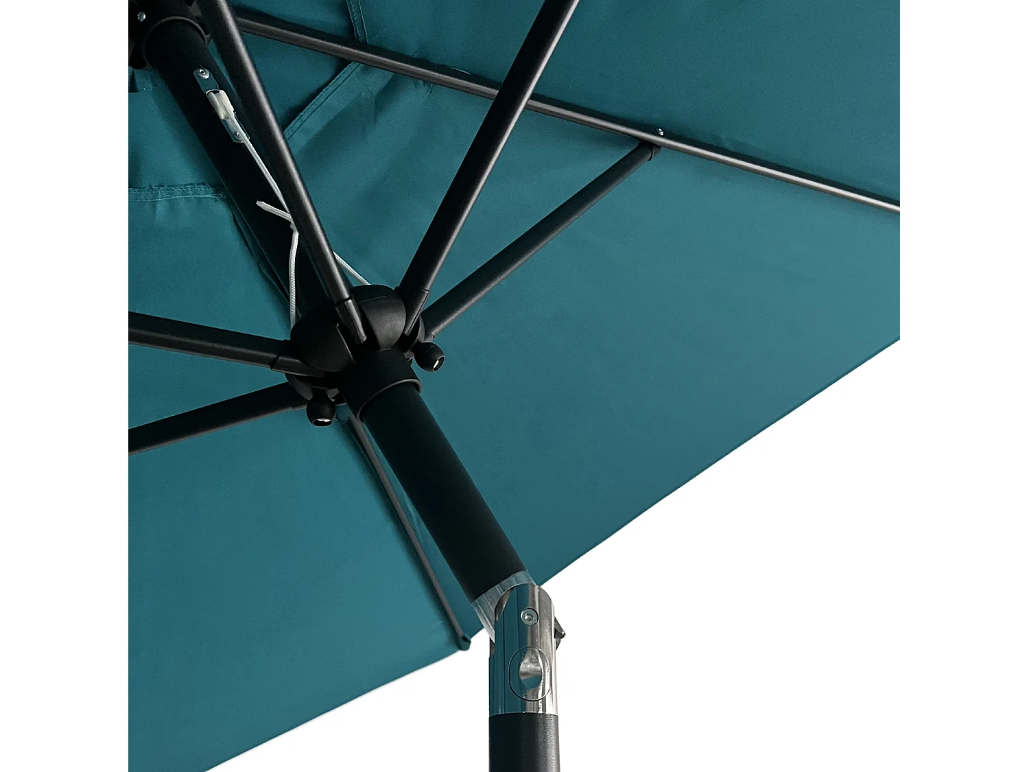 Parasol droit HAPUNA rond 2,70m de diamètre bleu - HAPPY GARDEN