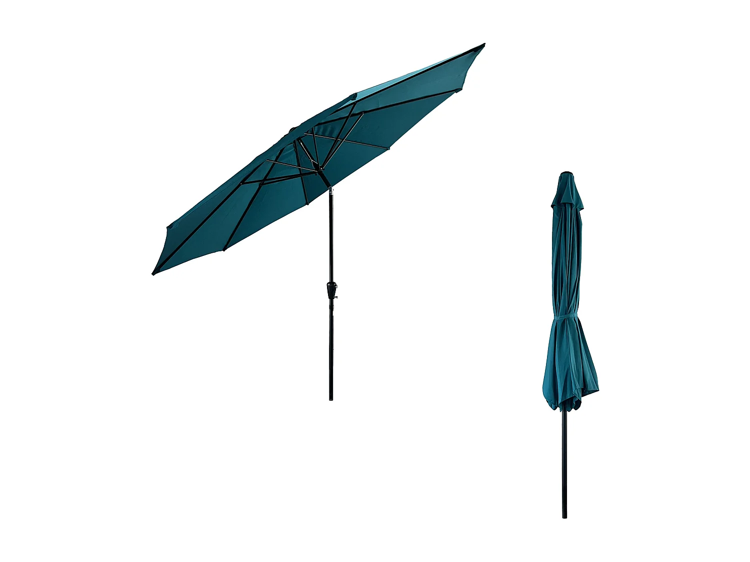 Sombrilla redonda recta HAPUNA 3,30m diámetro azul - HAPPY GARDEN