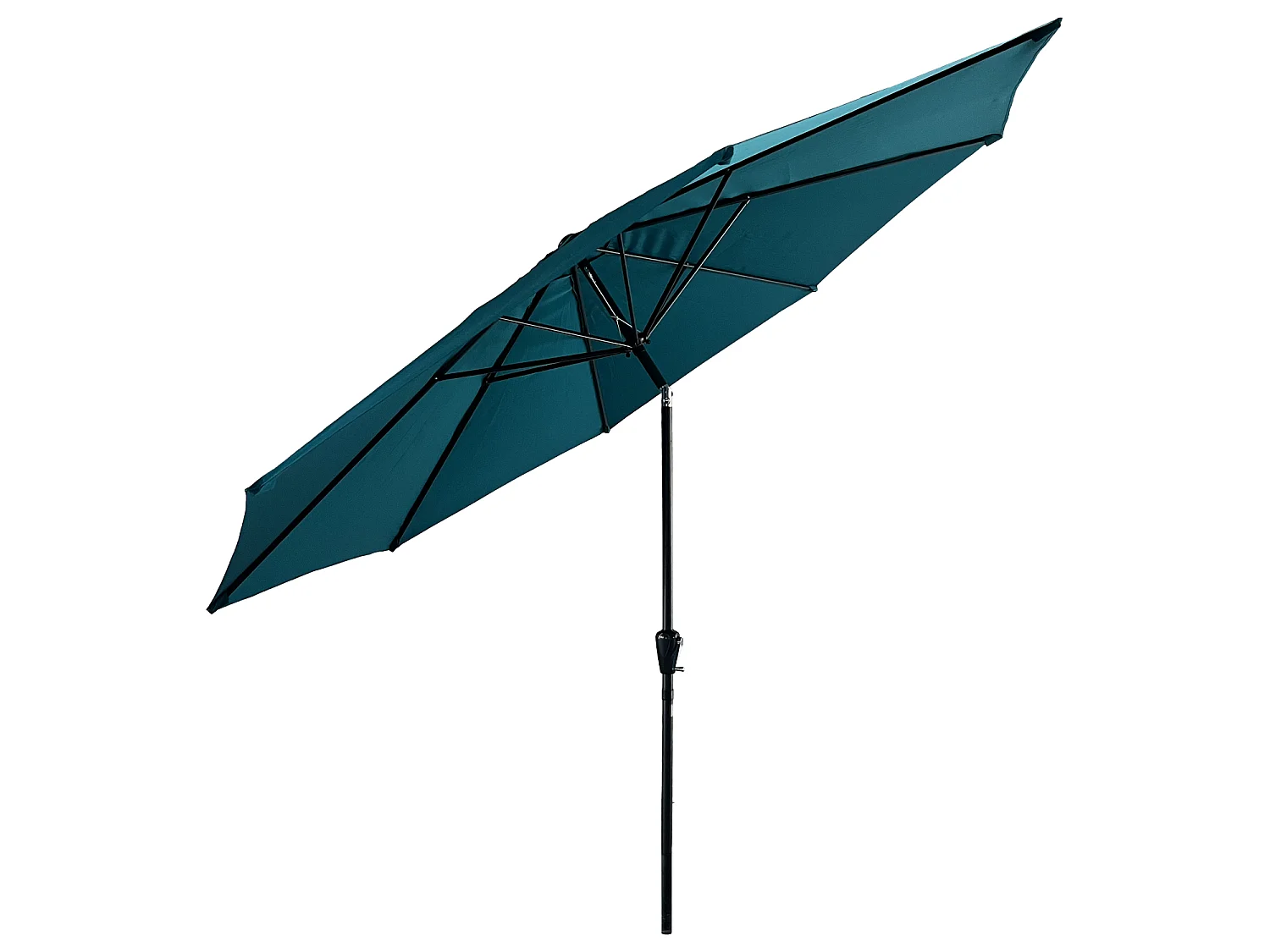 Parasol droit HAPUNA rond 3,30m de diamètre bleu - HAPPY GARDEN
