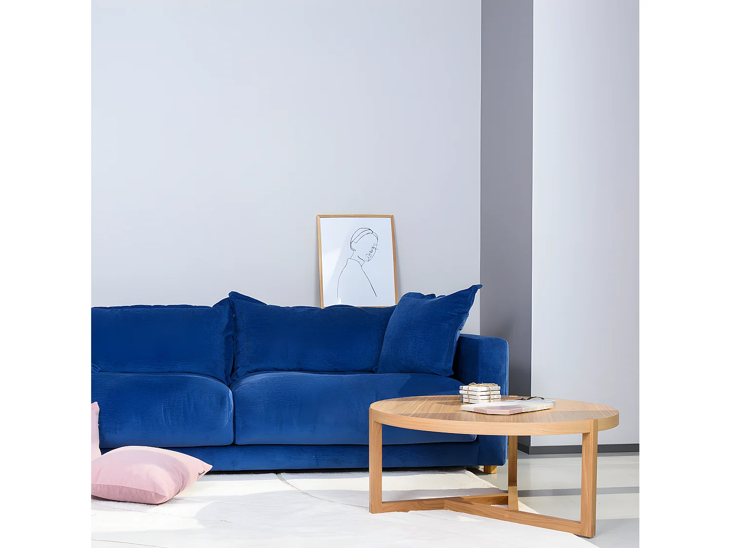 Table Basse Design "Brentwood" 82cm Chêne