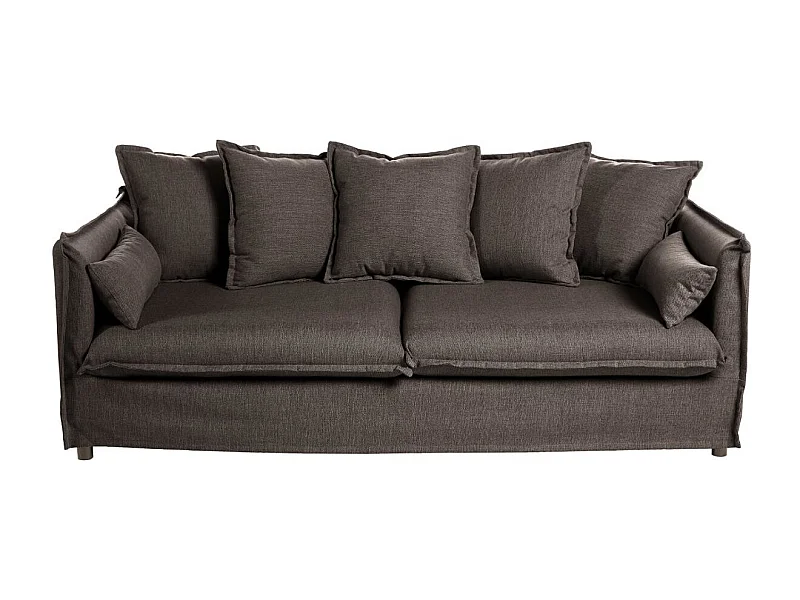 Canapé en Lin 3 Places "Odilon" 210cm Anthracite