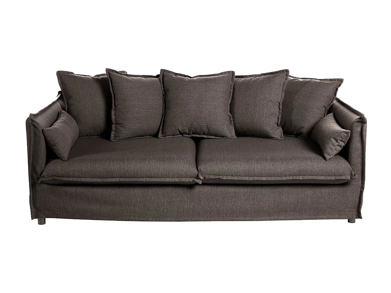 Canapé en Lin 3 Places "Odilon" 210cm Anthracite