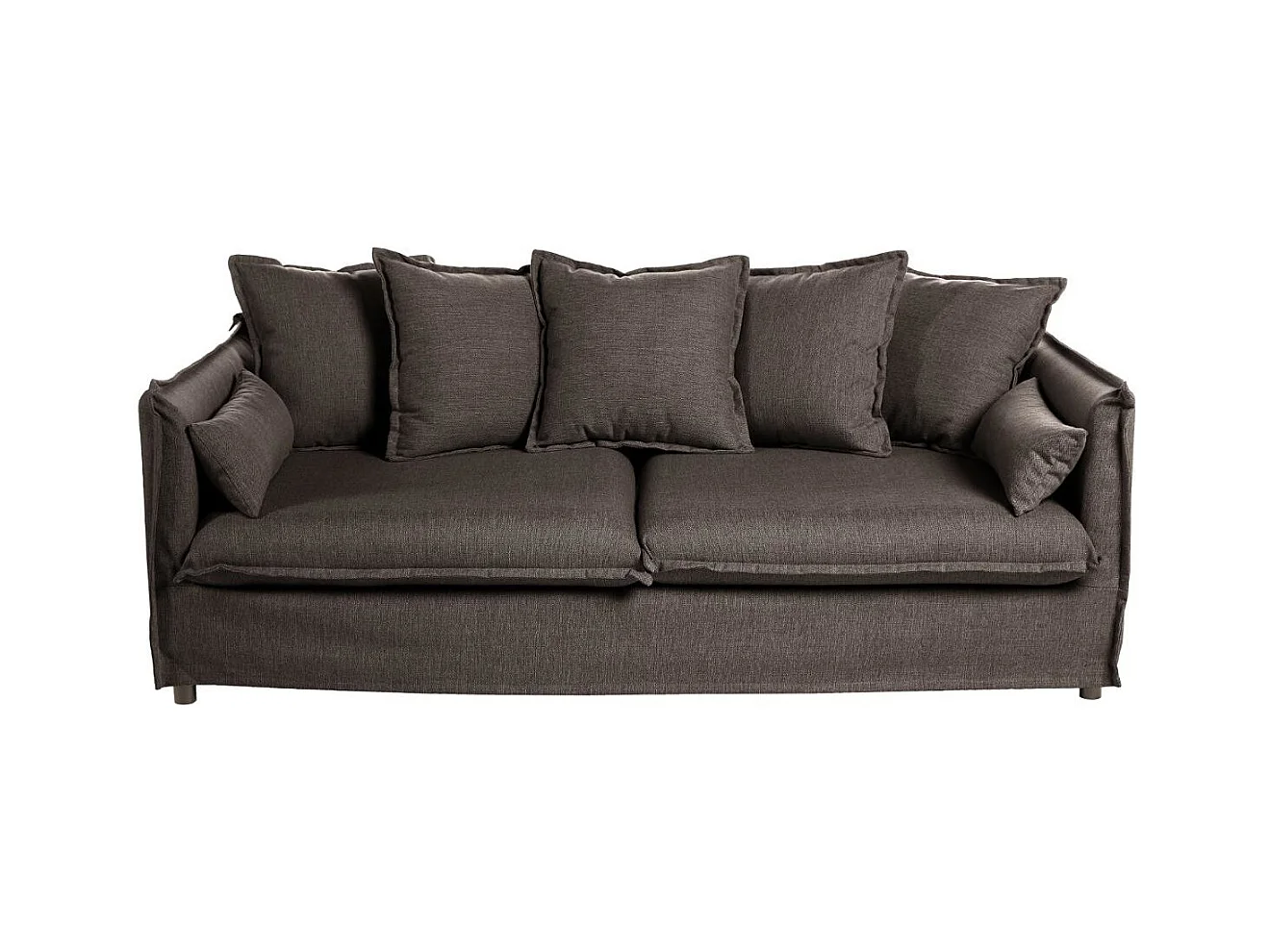 Canapé en Lin 3 Places "Odilon" 210cm Anthracite