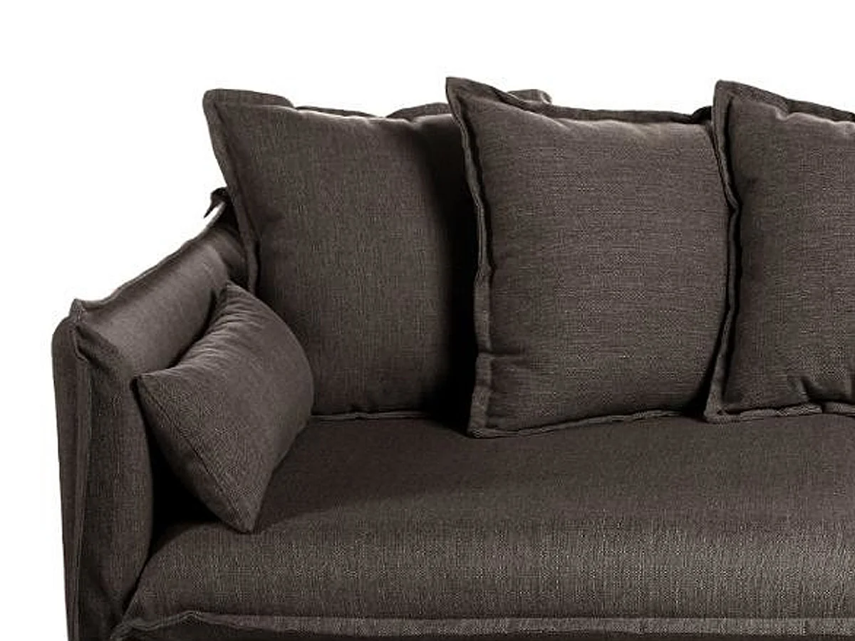 Canapé en Lin 3 Places "Odilon" 210cm Anthracite