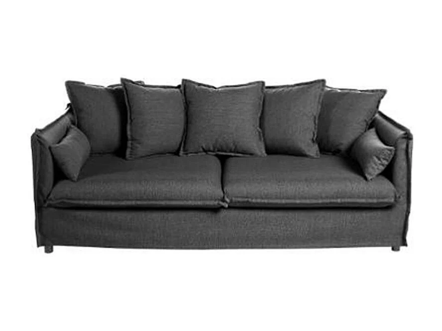 Canapé en Lin 3 Places "Odilon" 210cm Anthracite