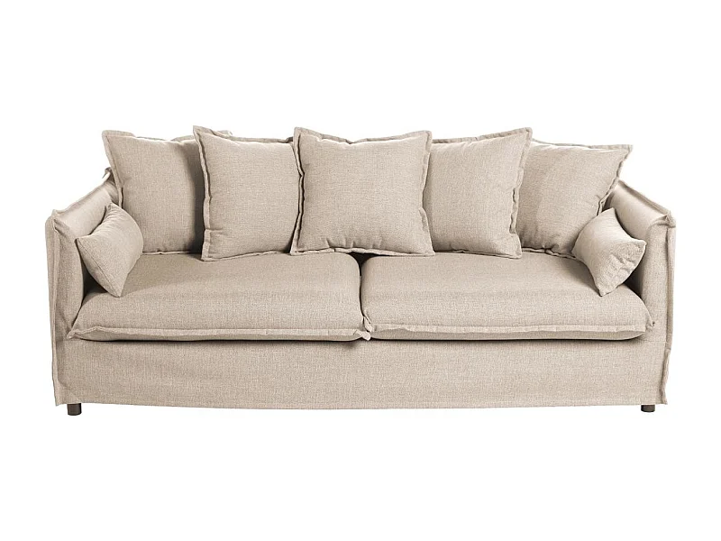 Canapé Lin 3 Places "Odilon" 210cm Beige