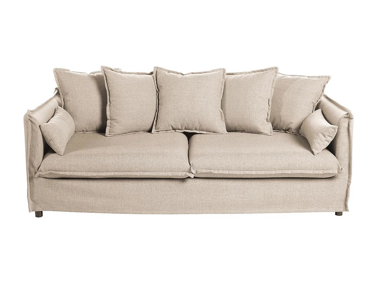 Canapé Lin 3 Places "Odilon" 210cm Beige