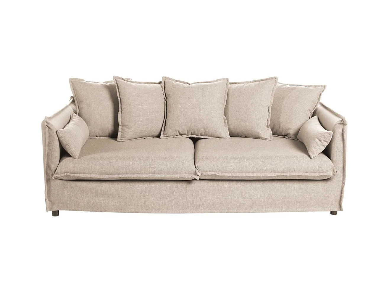 Canapé Lin 3 Places "Odilon" 210cm Beige