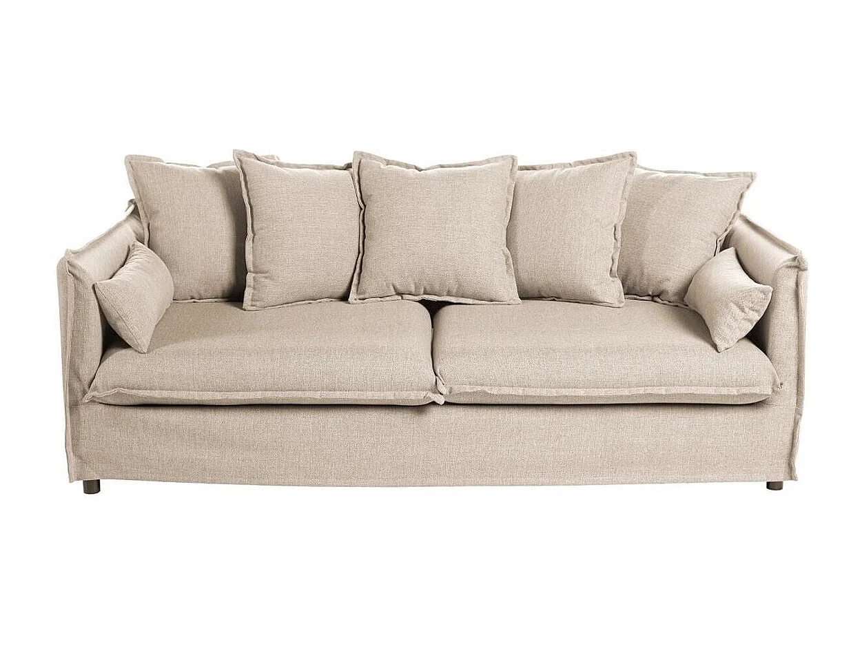 Canapé Lin 3 Places "Odilon" 210cm Beige