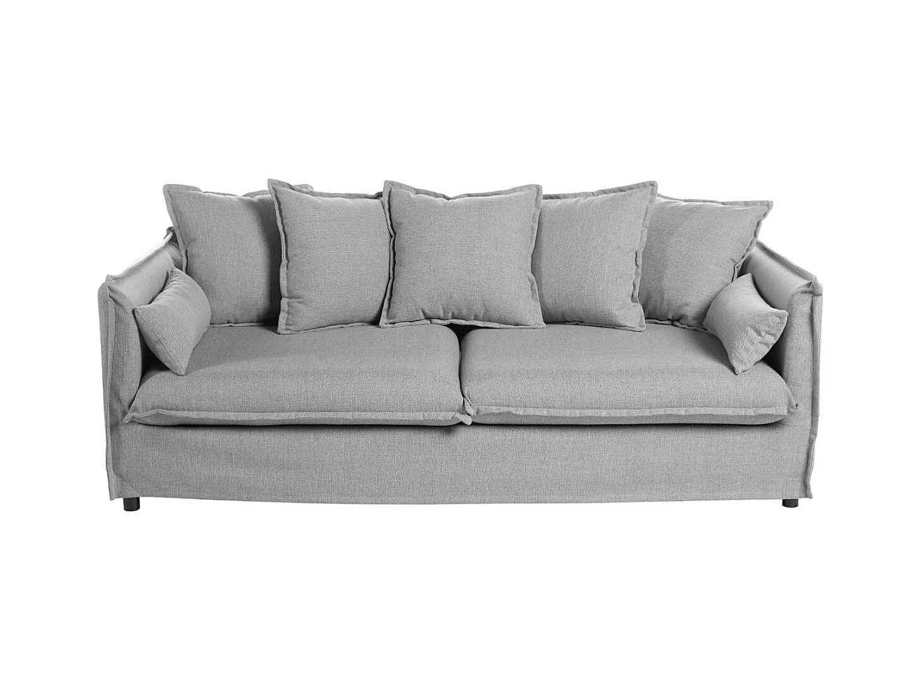 Canapé Lin 3 Places "Odilon" 210cm Gris Clair