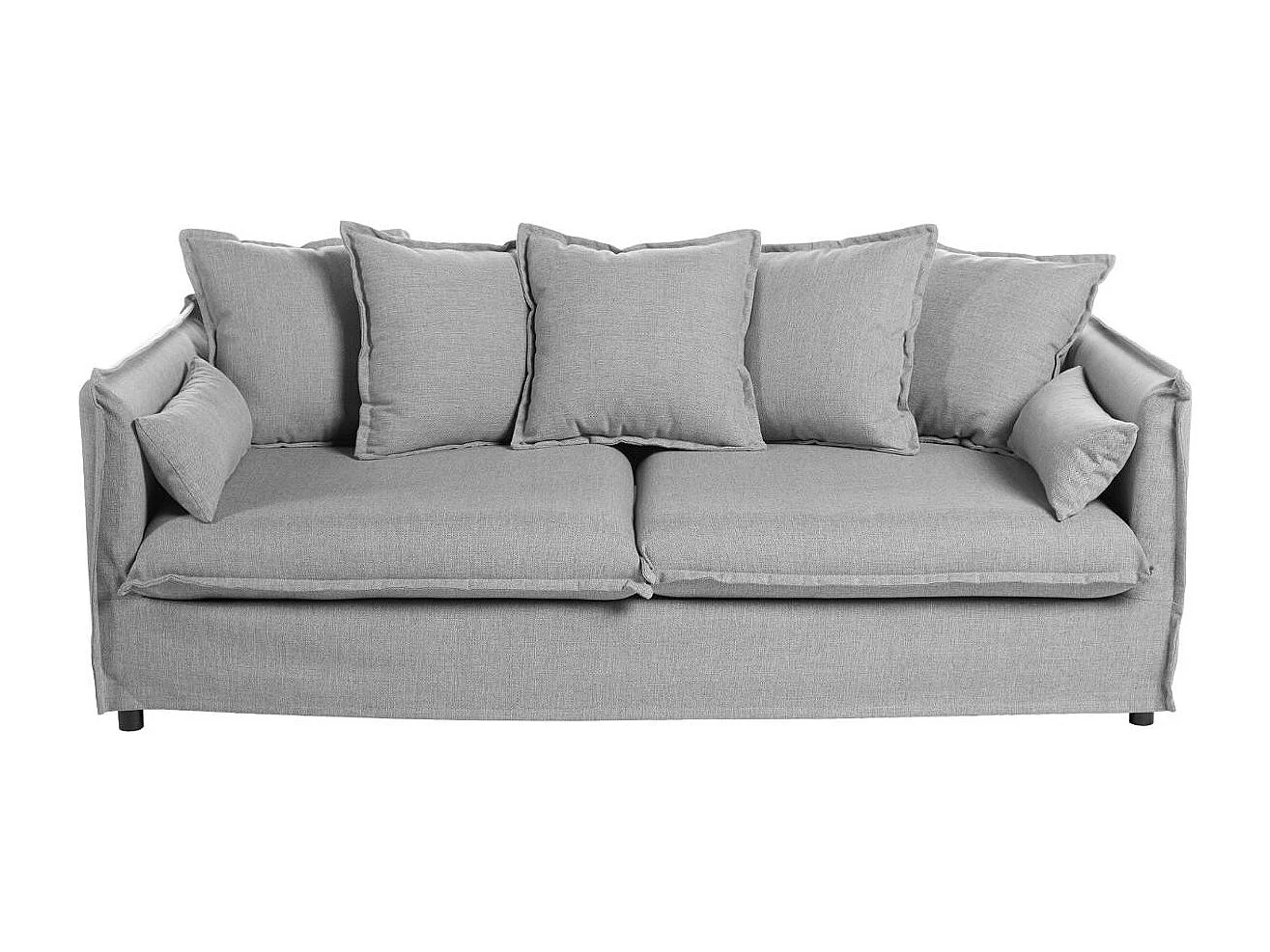 Canapé Lin 3 Places "Odilon" 210cm Gris Clair