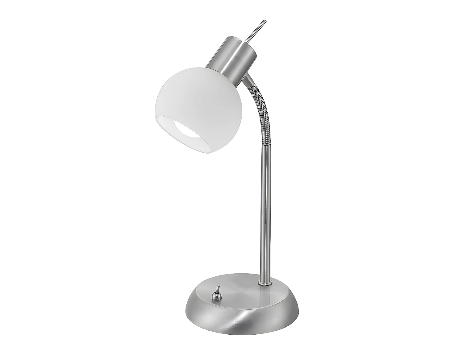 Lampe de table à tête flexible en opales satinés au nickel ALEMAR