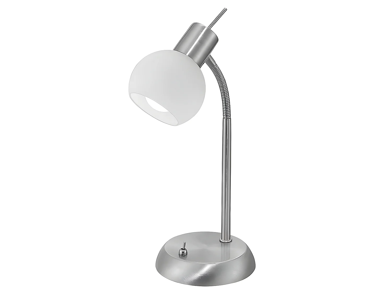 Lampe de table à tête flexible en opales satinés au nickel ALEMAR