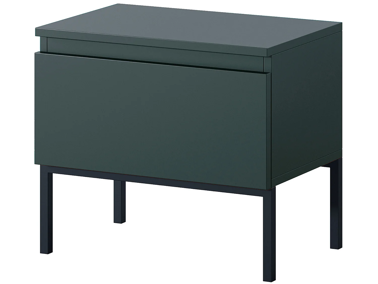 Nachttisch, Dunkelgrün mit Metallbeinen - Bemmi