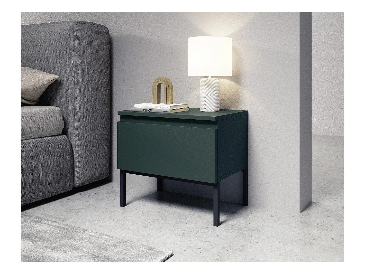 Table de chevet - Vert foncé - Bemmi
