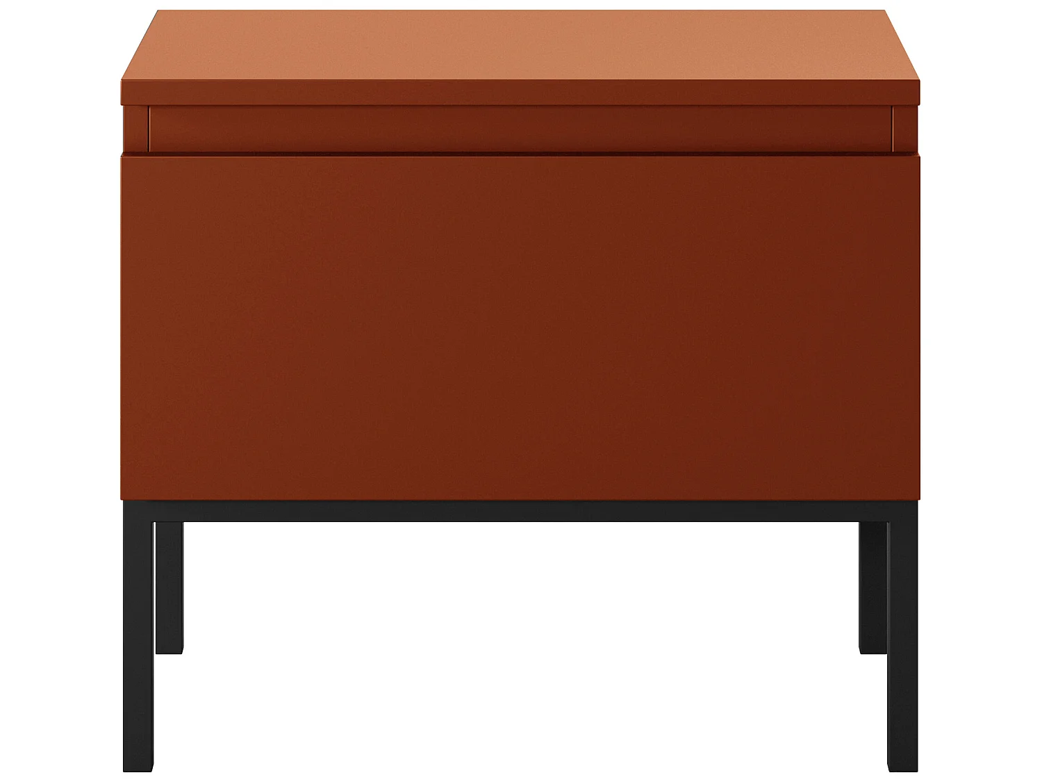 Nachttisch, Ziegelrot mit Metallbeinen - Bemmi