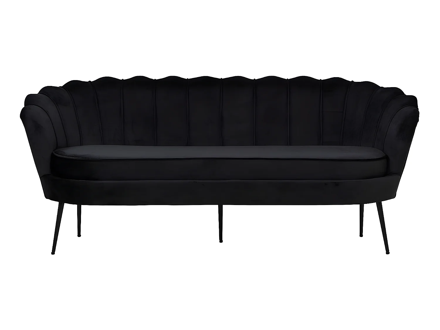 Nice Sofa 3 Personen velour schwarz.