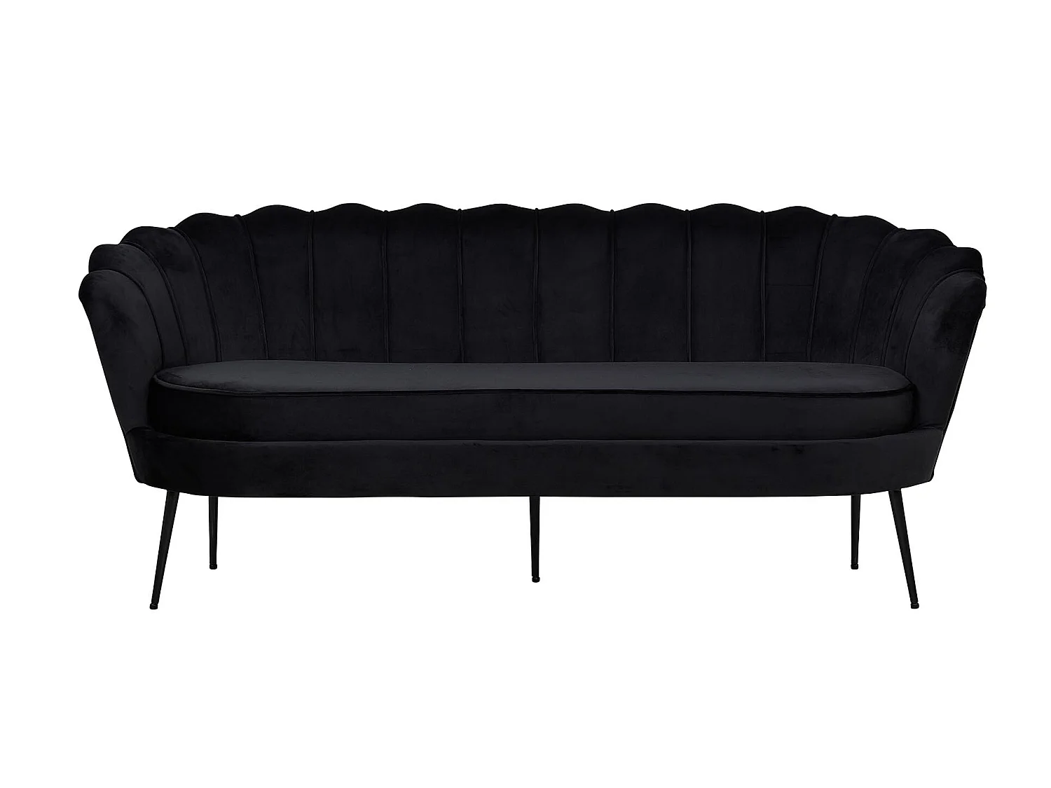 Nice Sofa 3 Personen velour schwarz.