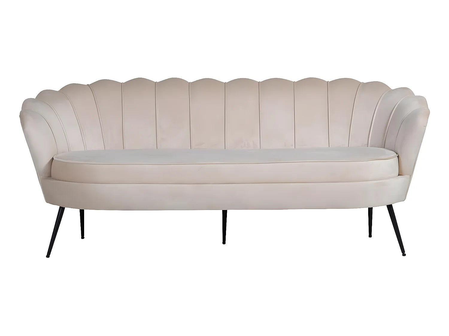 Nice canapé 3 personnes en velours, beige.