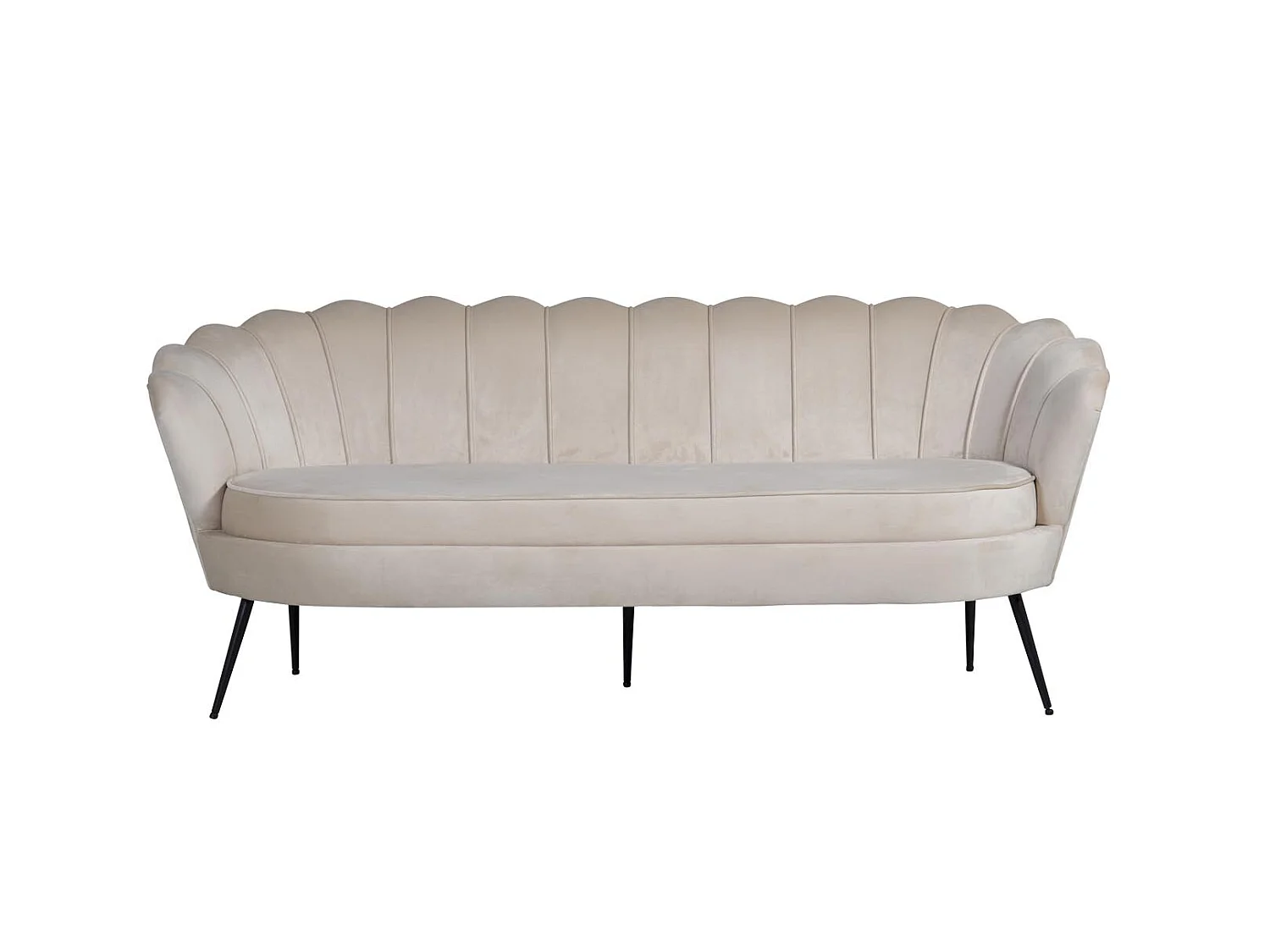 Nice canapé 3 personnes en velours, beige.