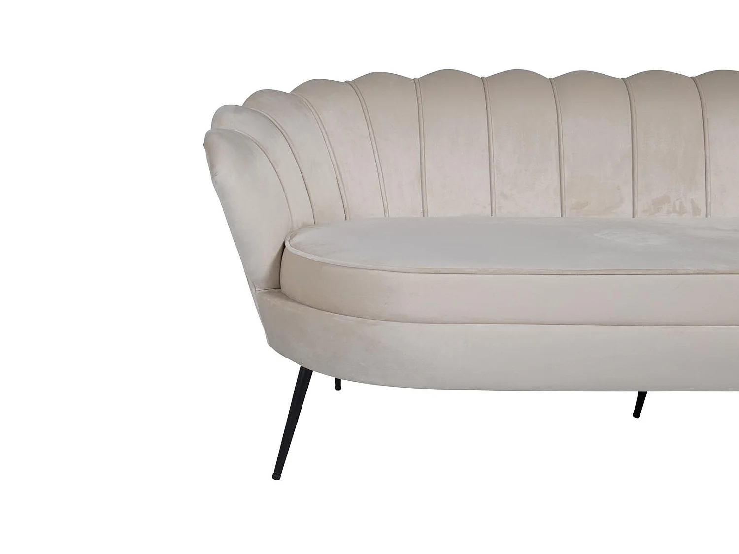 Nice canapé 3 personnes en velours, beige.