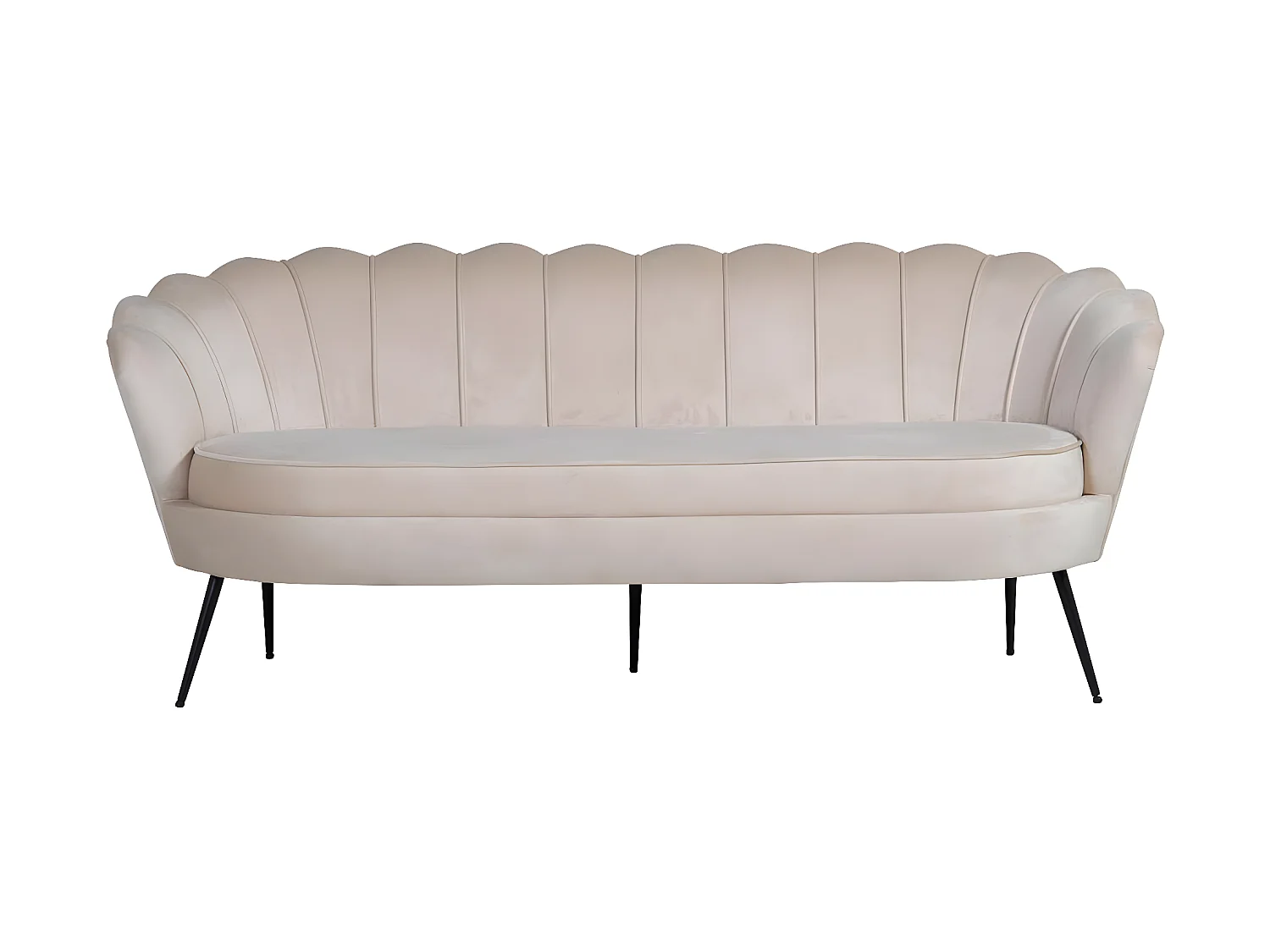 Nice canapé 3 personnes en velours, beige.