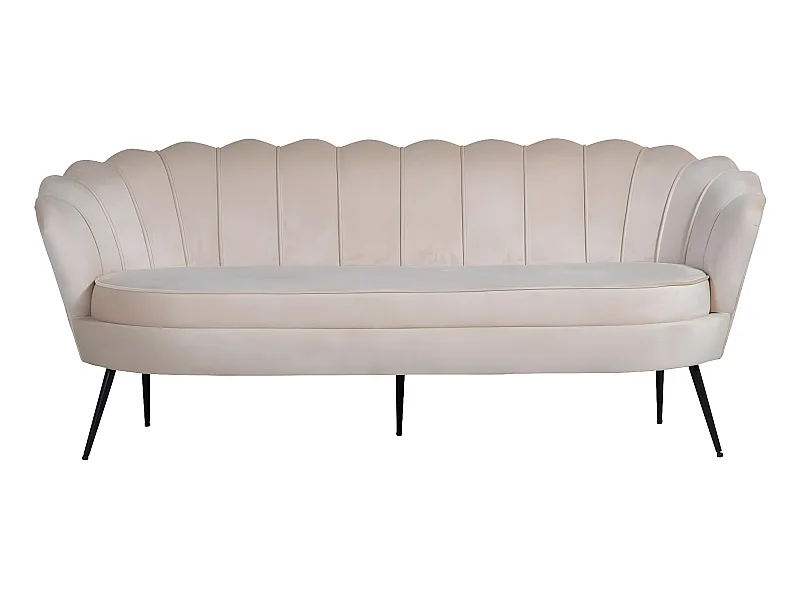 Nice canapé 3 personnes en velours, beige.