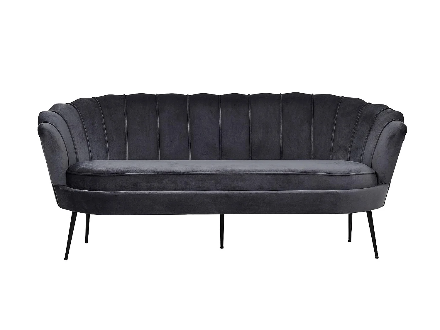 Nice canapé 3 personnes en velours, gris.