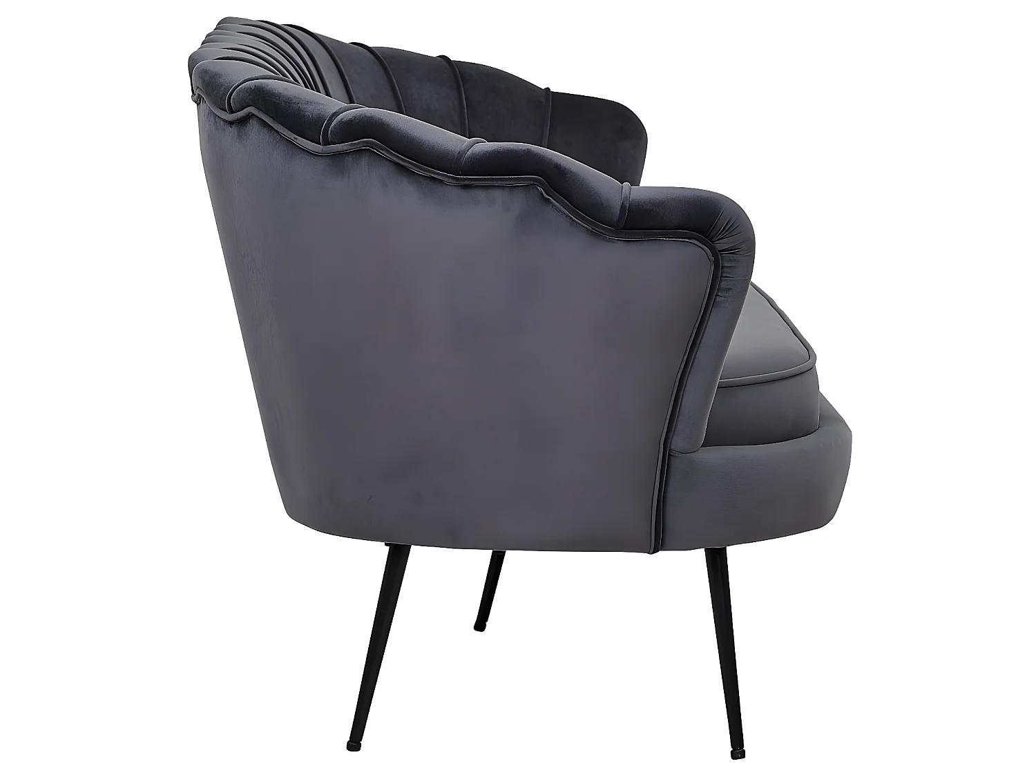 Nice canapé 3 personnes en velours, gris.