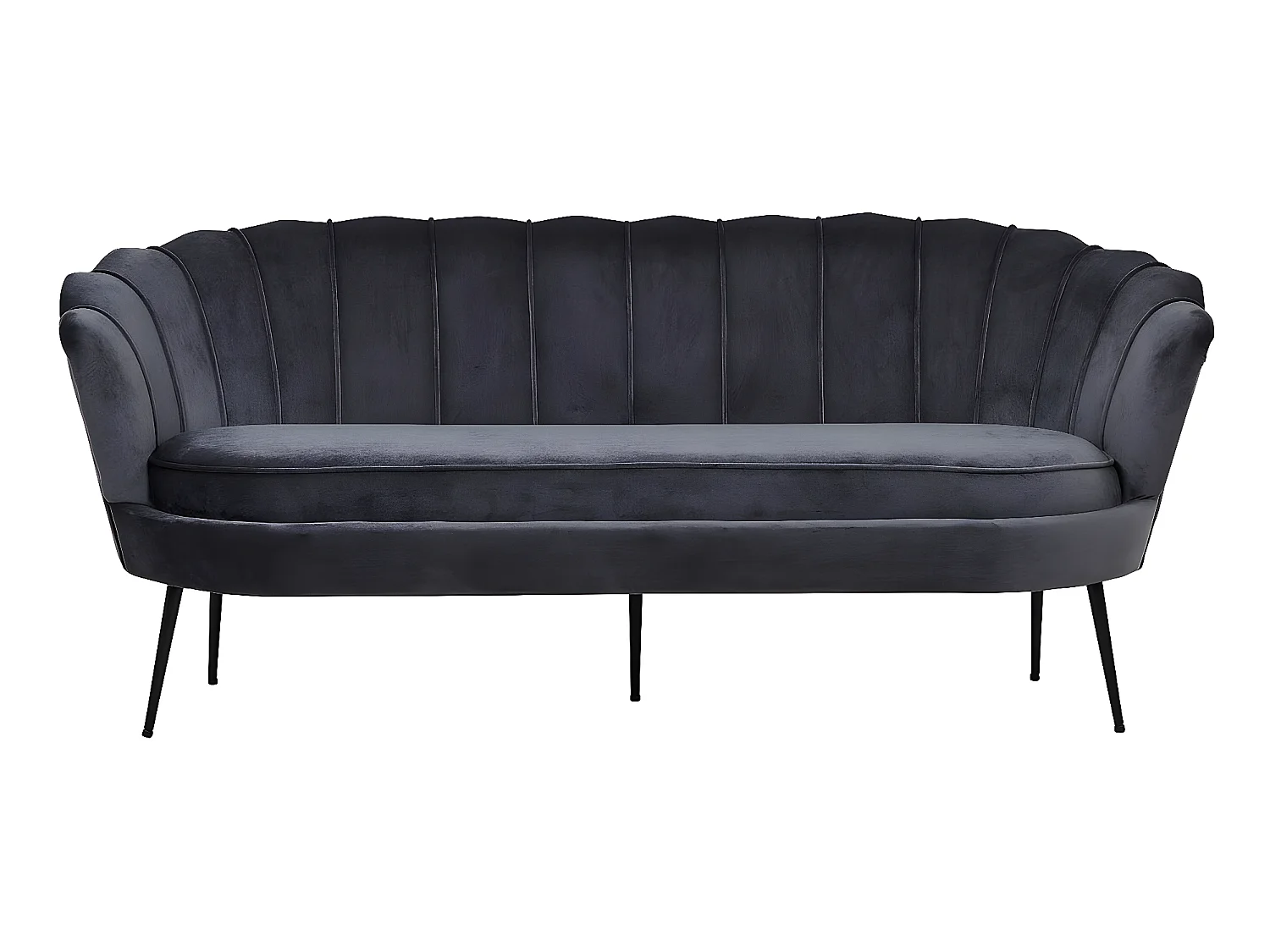 Nice canapé 3 personnes en velours, gris.