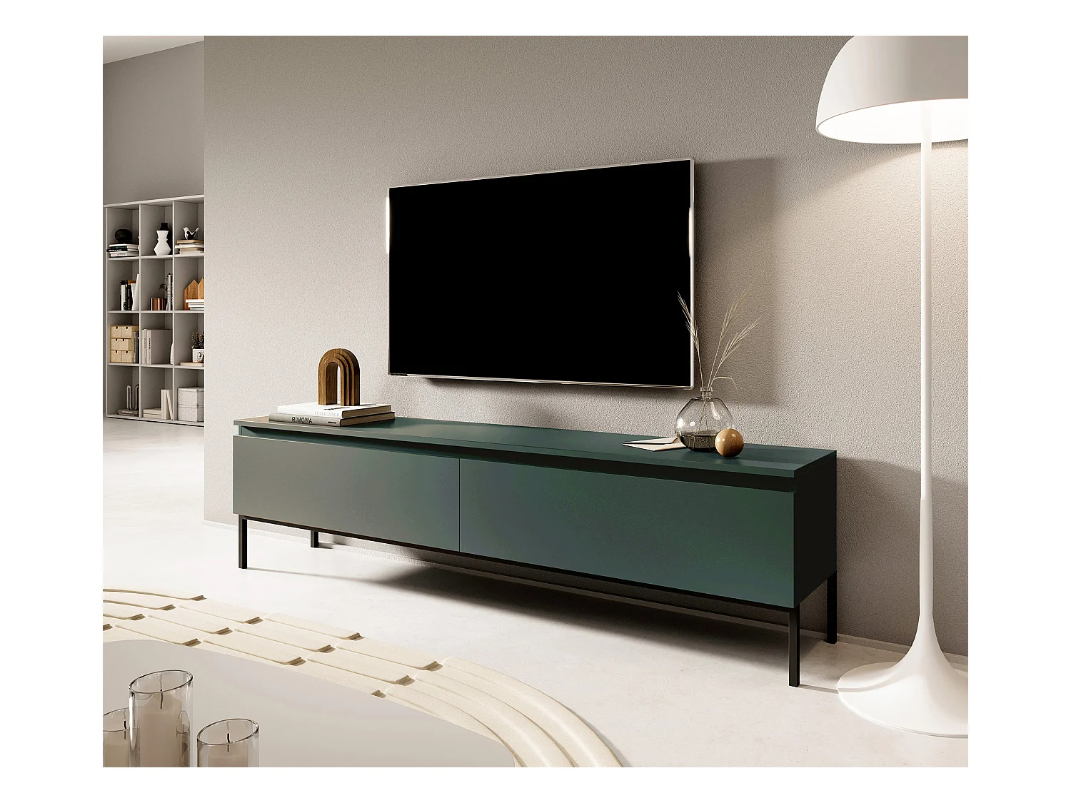 Meuble TV - 150 cm - Vert foncé - Bemmi