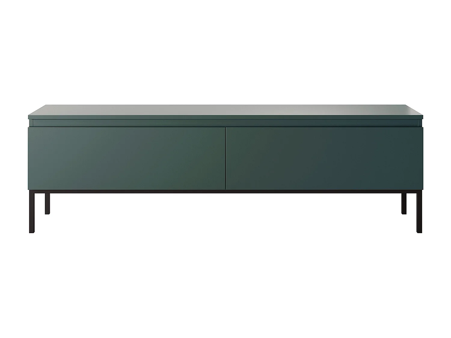 Mueble de TV - 150 cm - verde oscuro con patas negras - BEMMI