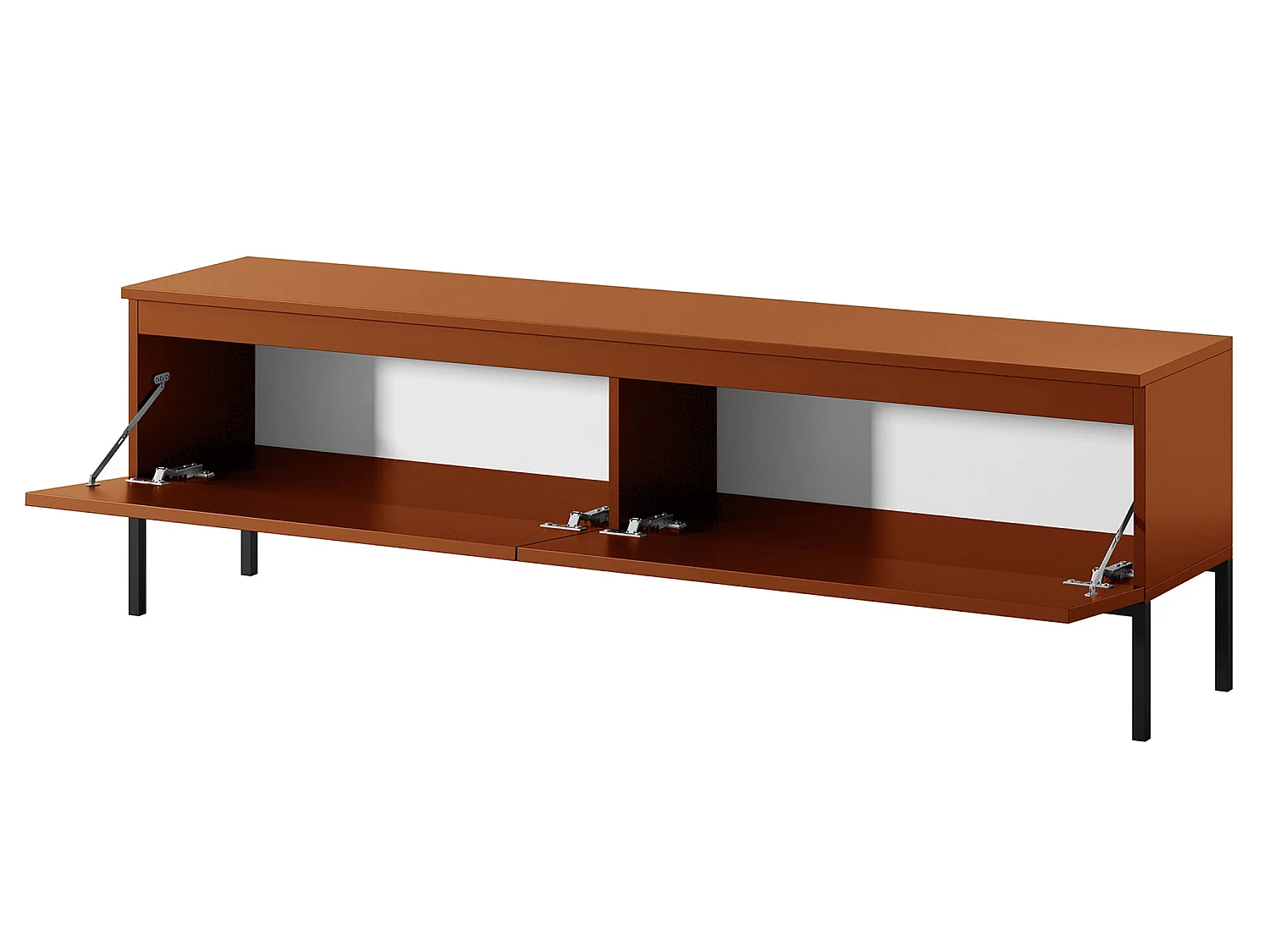 TV-Lowboard 150 cm, Ziegelrot mit Metallbeinen - Bemmi