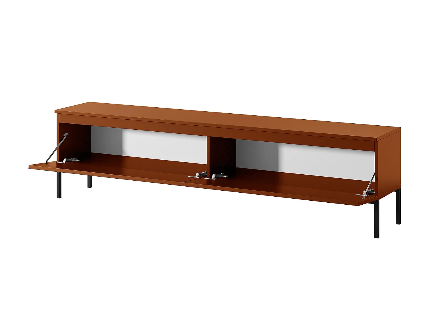 TV-Lowboard 175 cm, Ziegelrot mit Metallbeinen - Bemmi