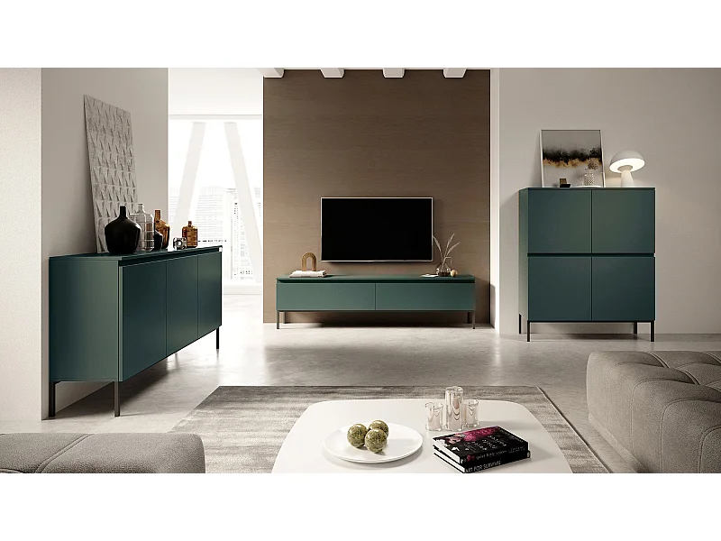 Meuble TV - 175 cm - Vert foncé - Bemmi