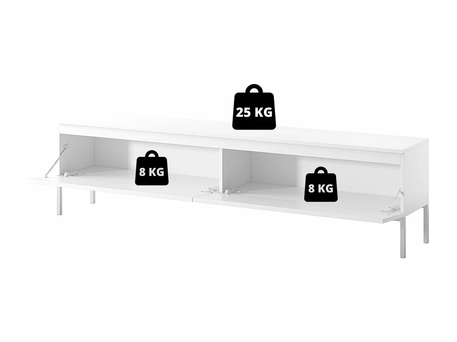 TV-Schrank - 175 cm - Dunkelgrün - Bemmi