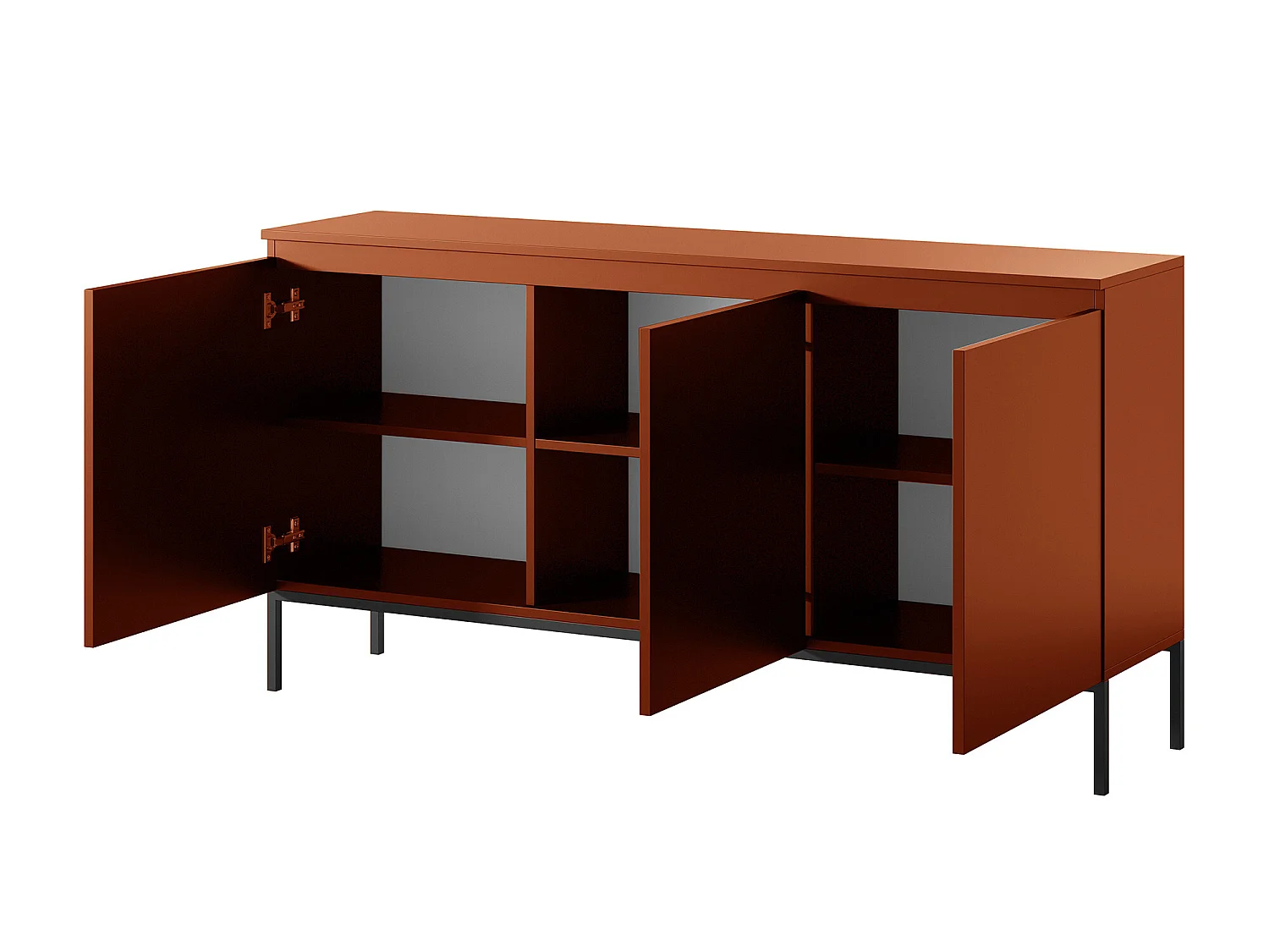 Buffet à trois portes - 150 cm - Rouge brique - Bemmi
