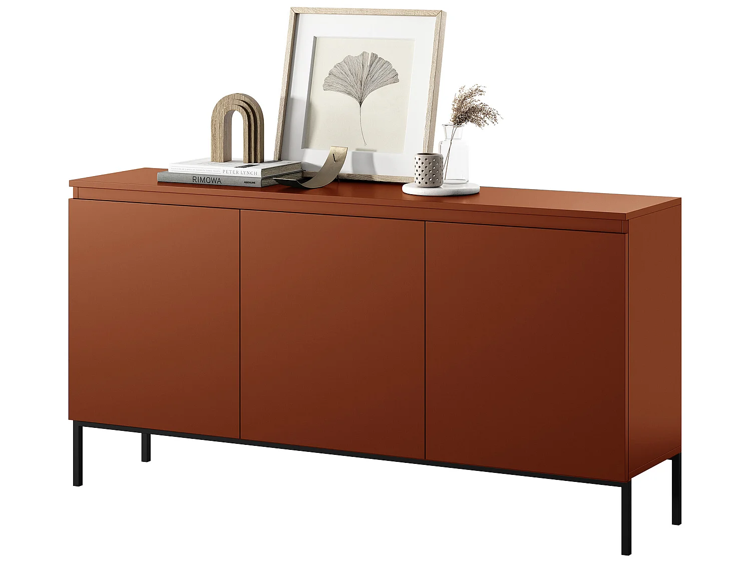 Buffet à trois portes - 150 cm - Rouge brique - Bemmi