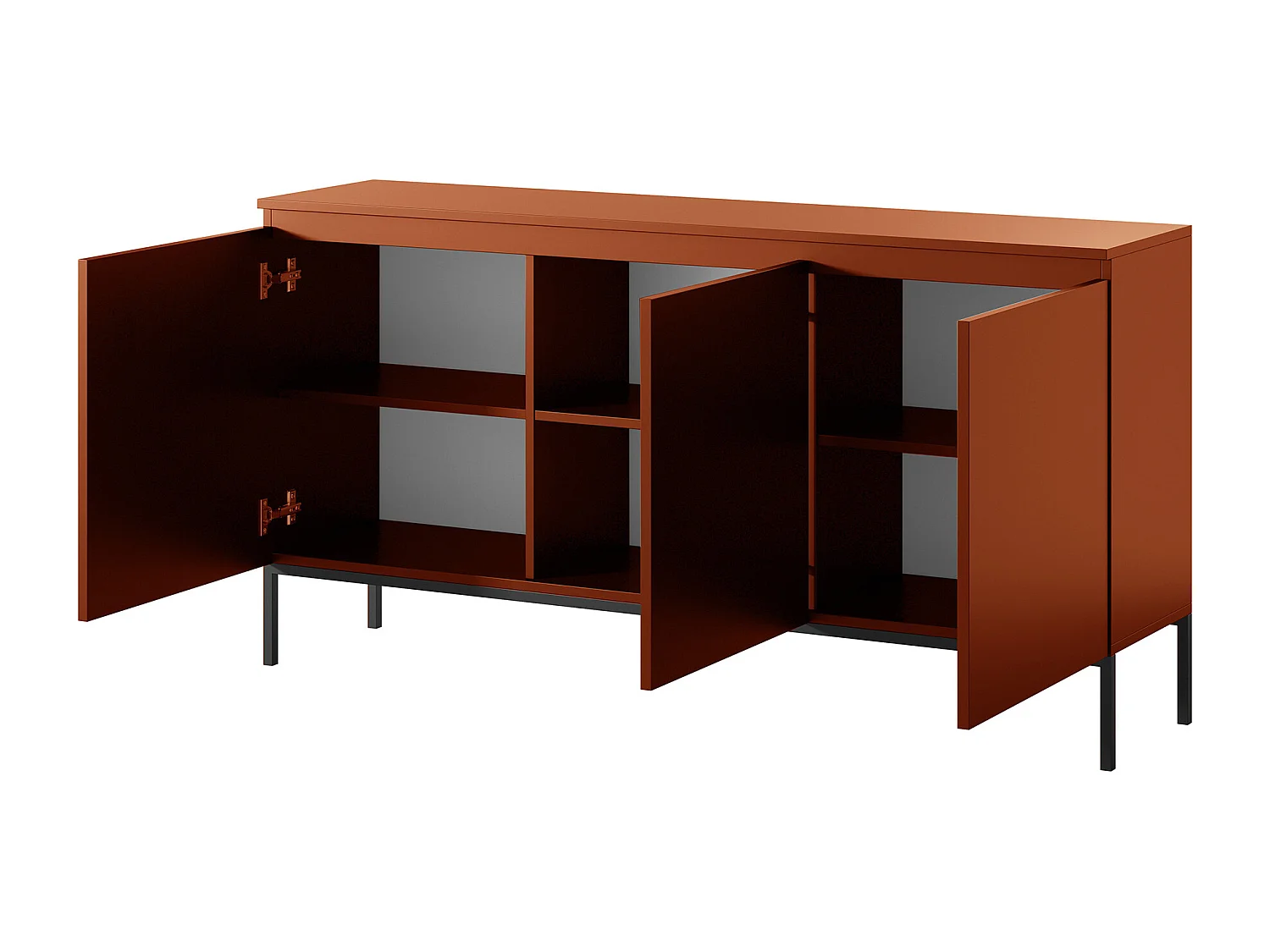 Dreitürige Kommode - 150 cm - Ziegelrot - Bemmi