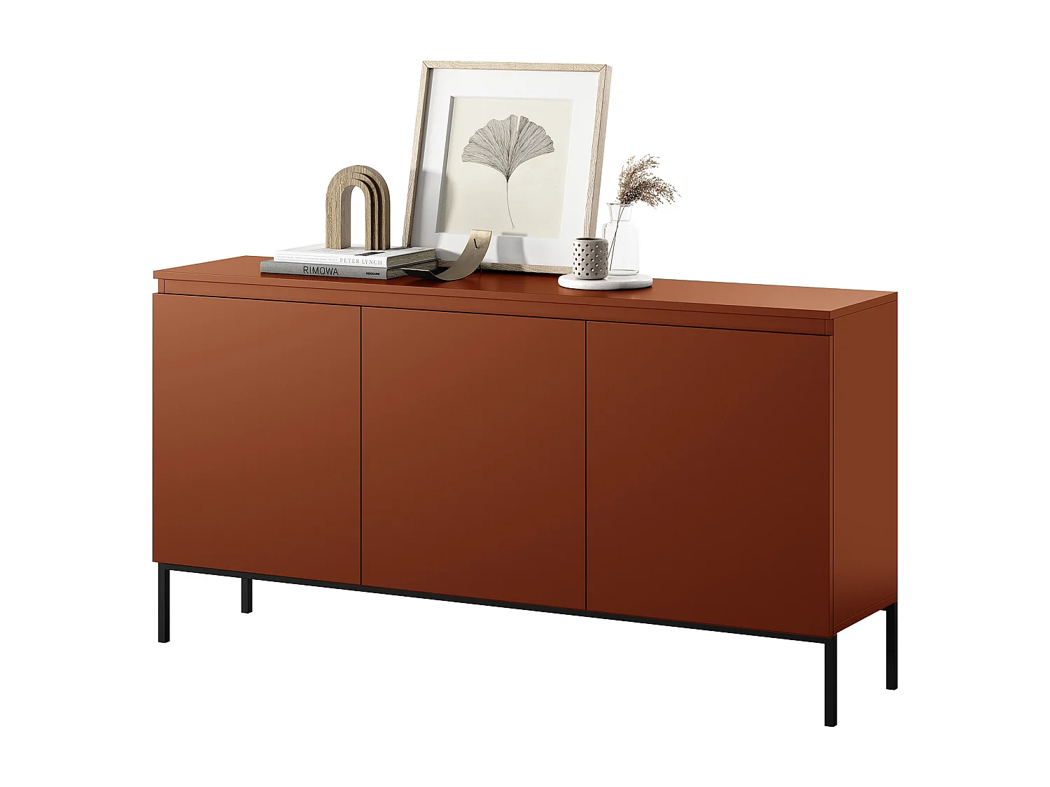 Dreitürige Kommode - 150 cm - Ziegelrot - Bemmi