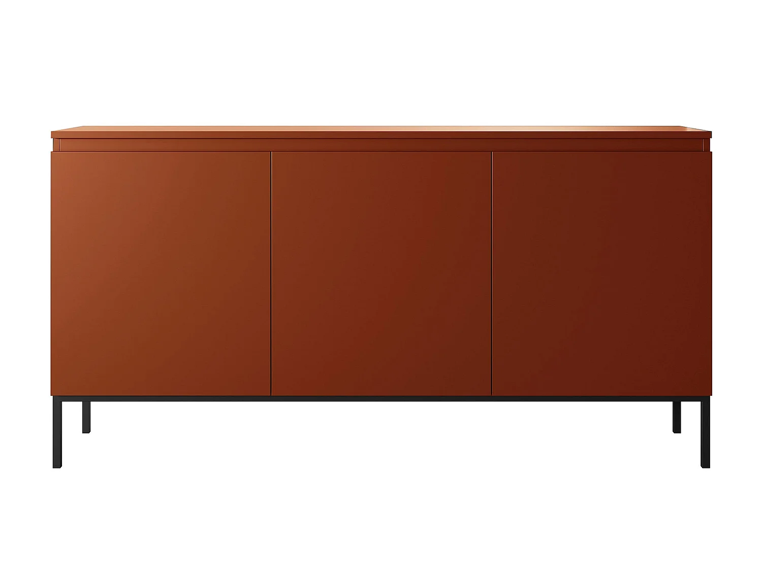 Driedeurs ladekast - 150 cm - Baksteenrood - Bemmi