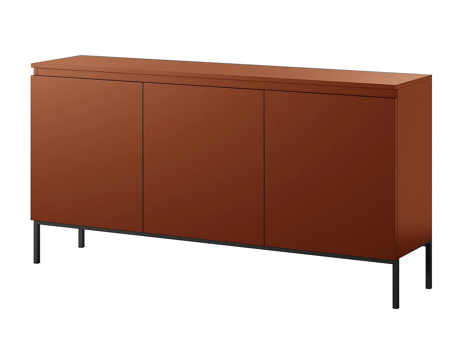 Driedeurs ladekast - 150 cm - Baksteenrood - Bemmi