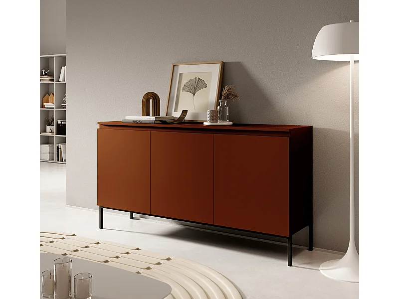 Buffet à trois portes - 150 cm - Rouge brique - Bemmi