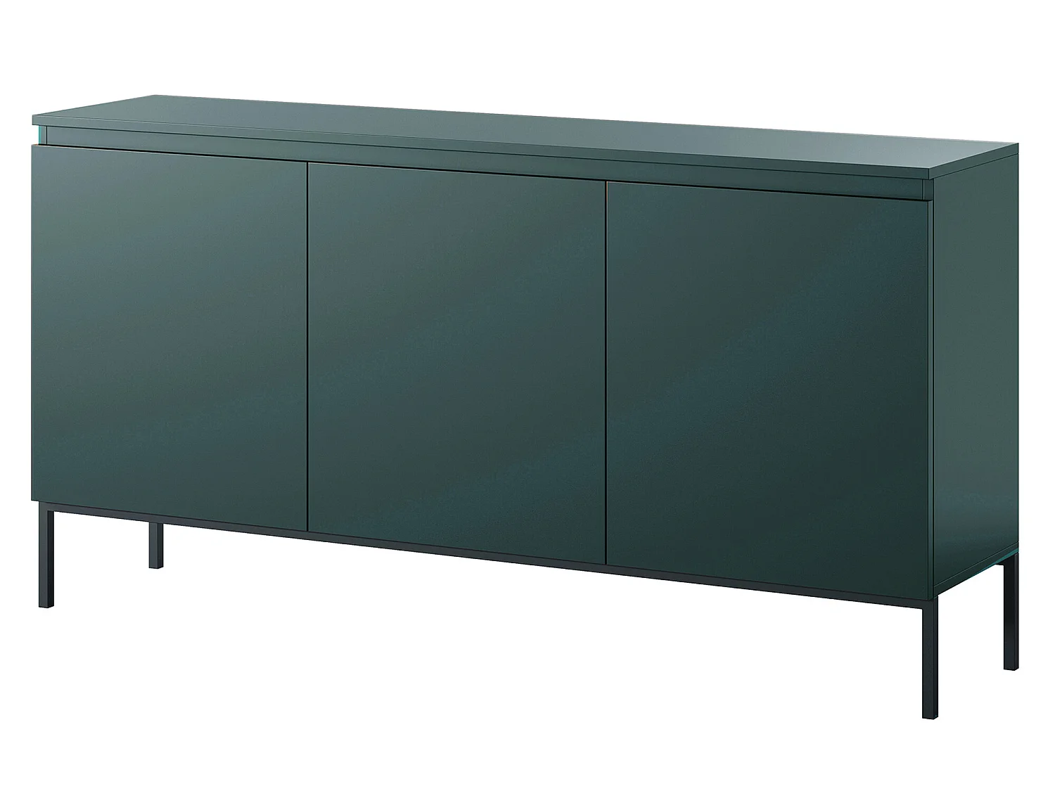 Sideboard 3-türig 150 cm, Dunkelgrün mit Metallbeinen - Bemmi
