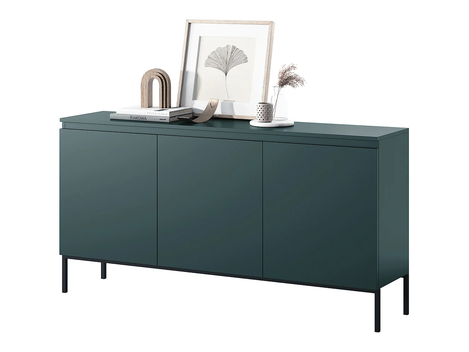 Driedeurs ladekast 150 cm - Donkergroen - Bemmi