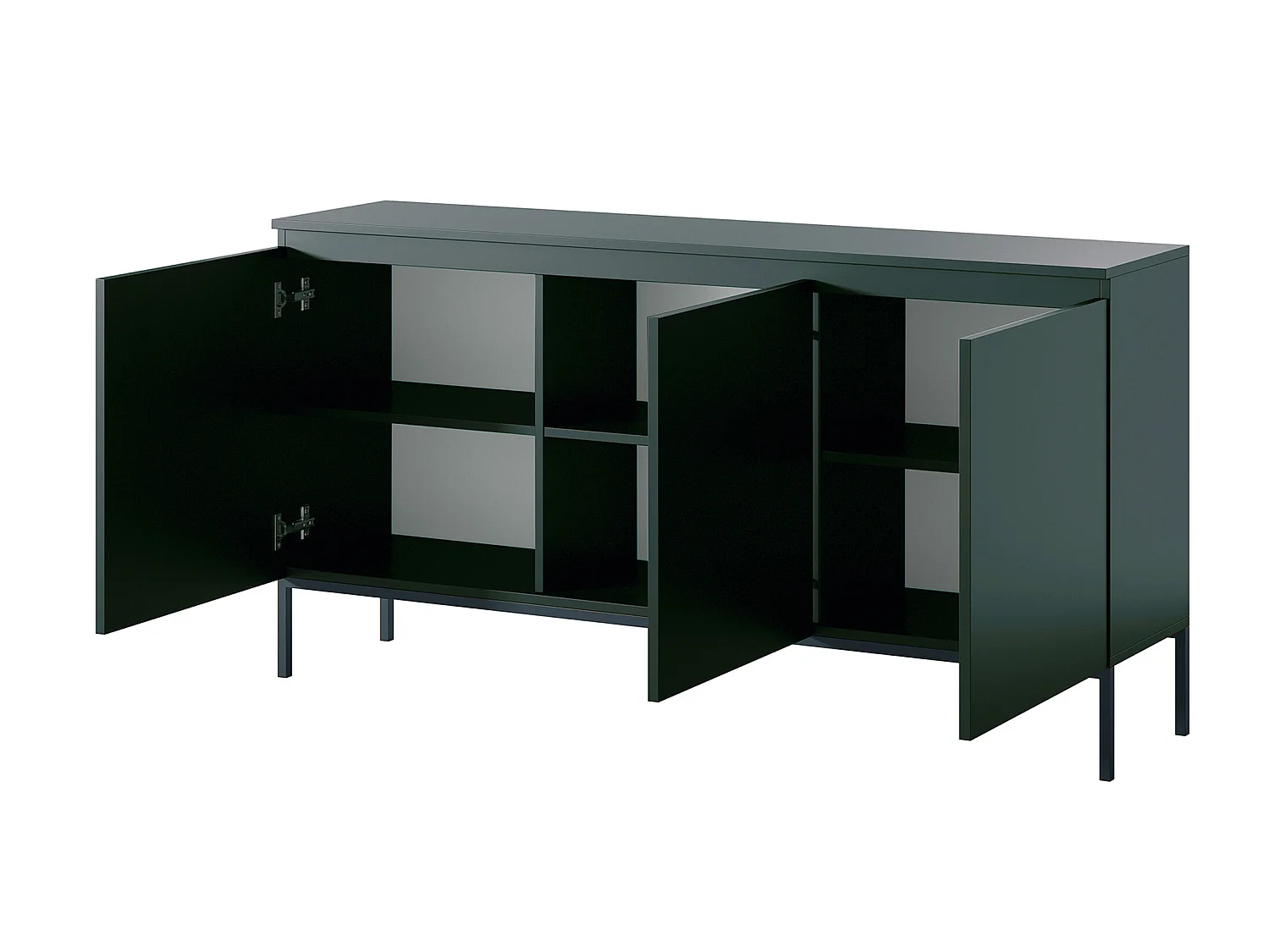 Driedeurs ladekast 150 cm - Donkergroen - Bemmi