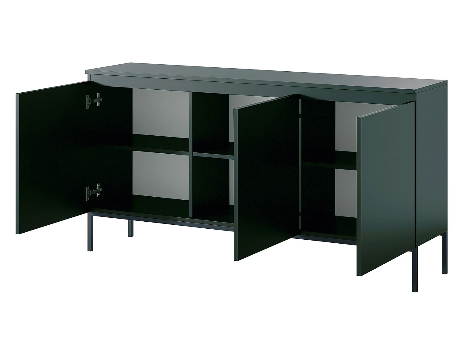 Buffet à trois portes 150 cm - Vert foncé - Bemmi