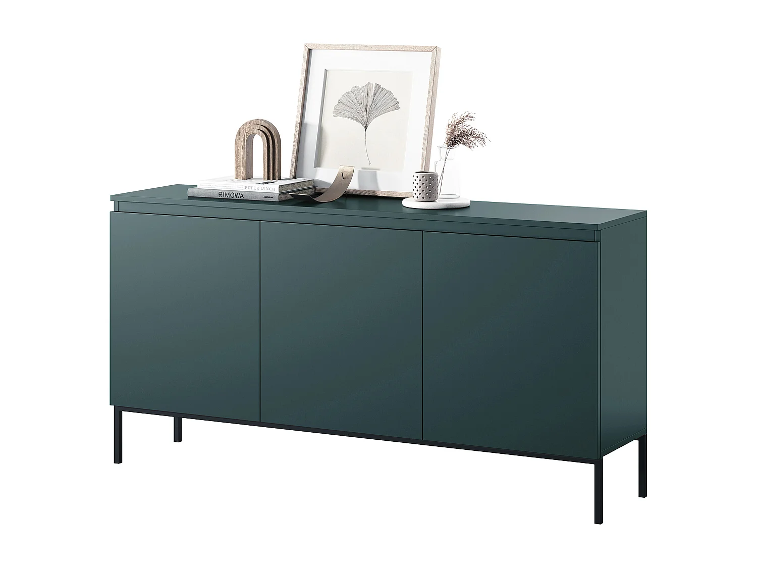 Buffet à trois portes 150 cm - Vert foncé - Bemmi