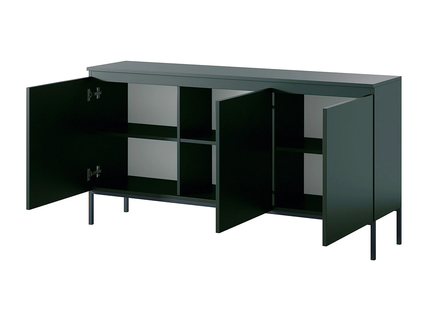 Buffet à trois portes 150 cm - Vert foncé - Bemmi