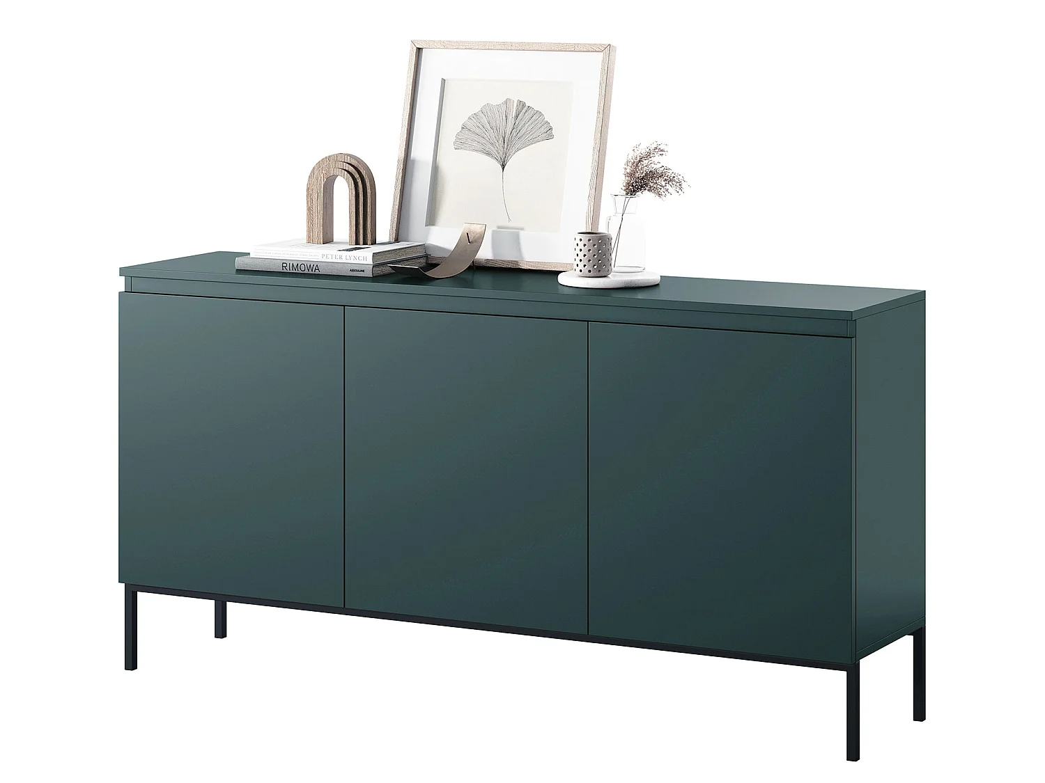 Buffet à trois portes 150 cm - Vert foncé - Bemmi